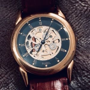 Automatic Skeleton Fossil Watch